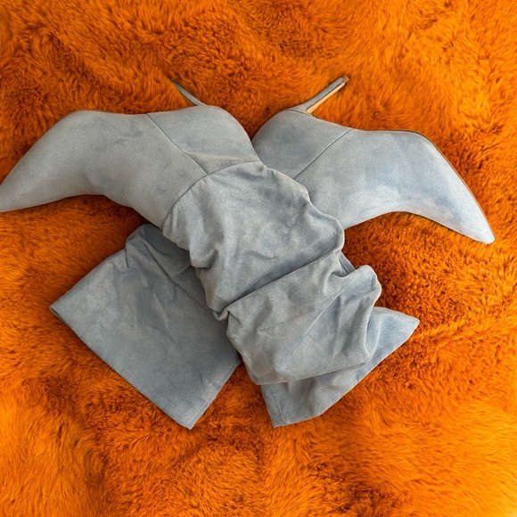 Just fab powder blue suede boots . NEVER WORN - Picture 1 of 5